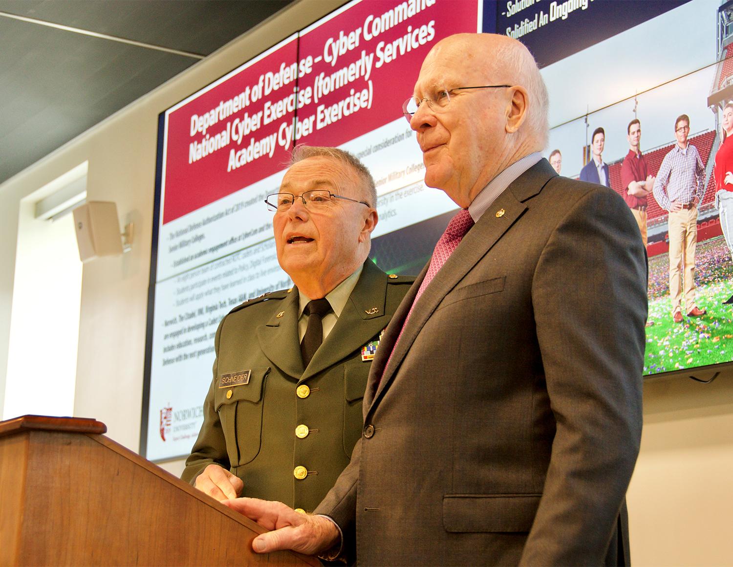 Norwich University and Sen. Patrick Leahy Announce $7.3M for 3 Grants